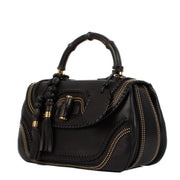 Shop 100% authentic Gucci Leather Black Large Bamboo Studded Top Handle at Labellov.com.
