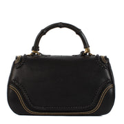 Shop 100% authentic Gucci Leather Black Large Bamboo Studded Top Handle at Labellov.com.