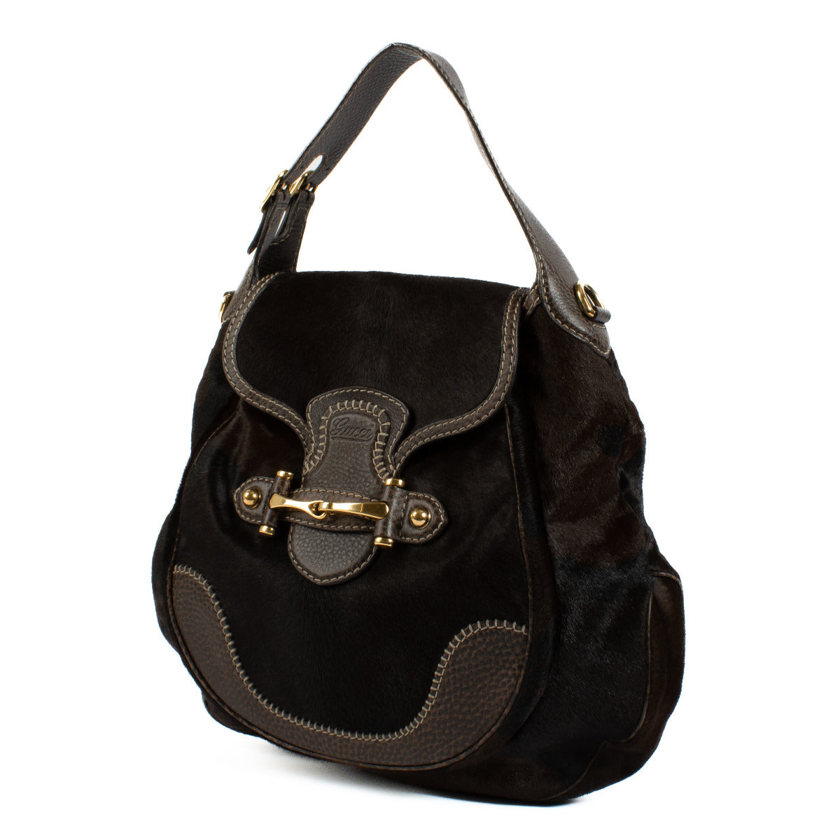 Sac Pelhalm en poulain marron Gucci