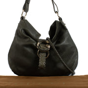 Gucci Olive Green Alligator Trimmed Hobo Bag
