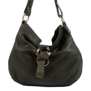 Gucci Olive Green Alligator Trimmed Hobo Bag