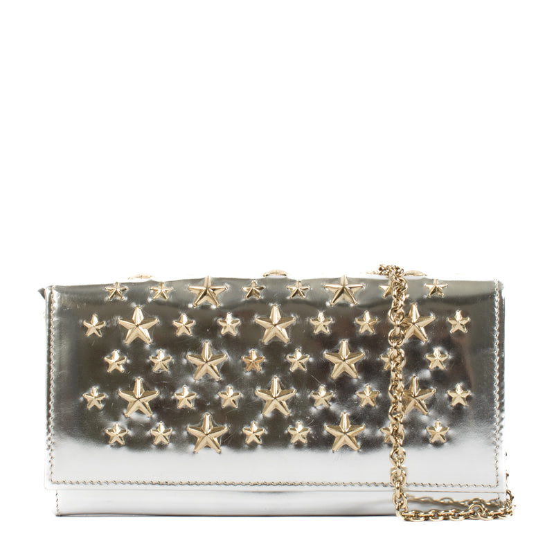 Jimmy Choo Silver Star Chain Clutch aan de beste prijs bij Labellov tweedehands luxe in Antwerpen en Knokke