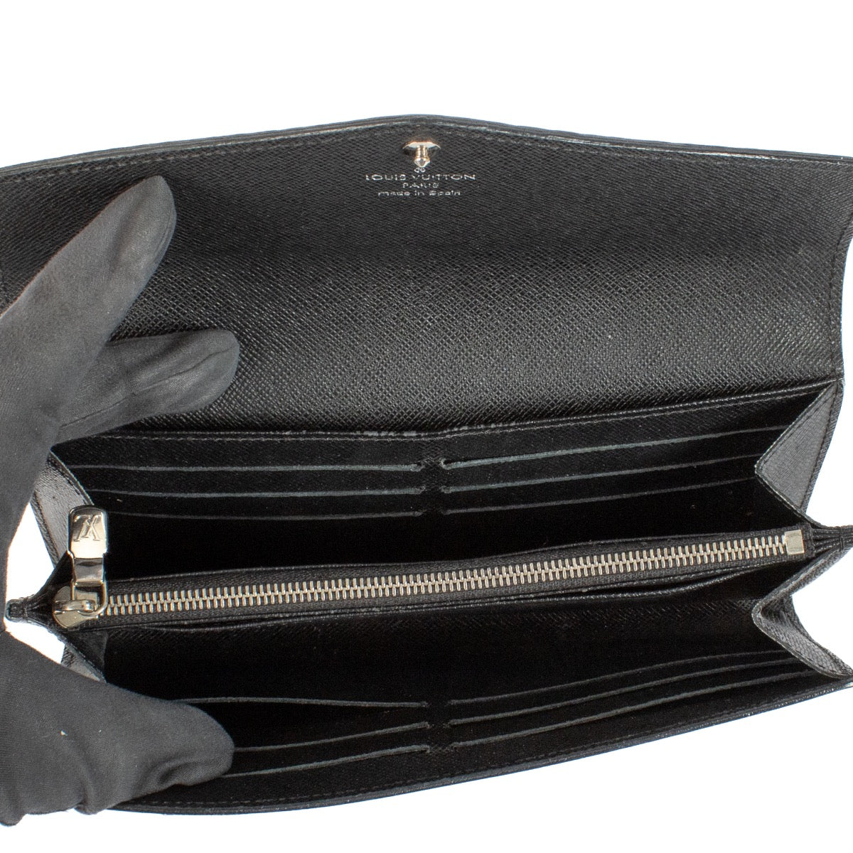 Shop 100% authentic Louis Vuitton black Josephine Epi Leather Wallet at Labellov.com.