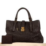 Buy an authentic Bottega Veneta Brown Leather Roma Top Handle on Labellov.com