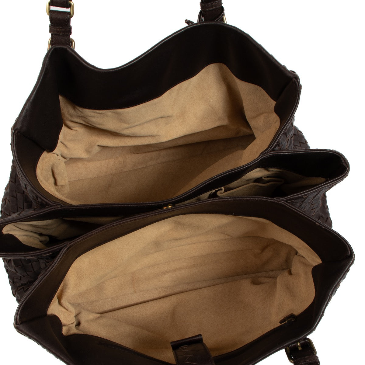 Buy an authentic Bottega Veneta Brown Leather Roma Top Handle on Labellov.com
