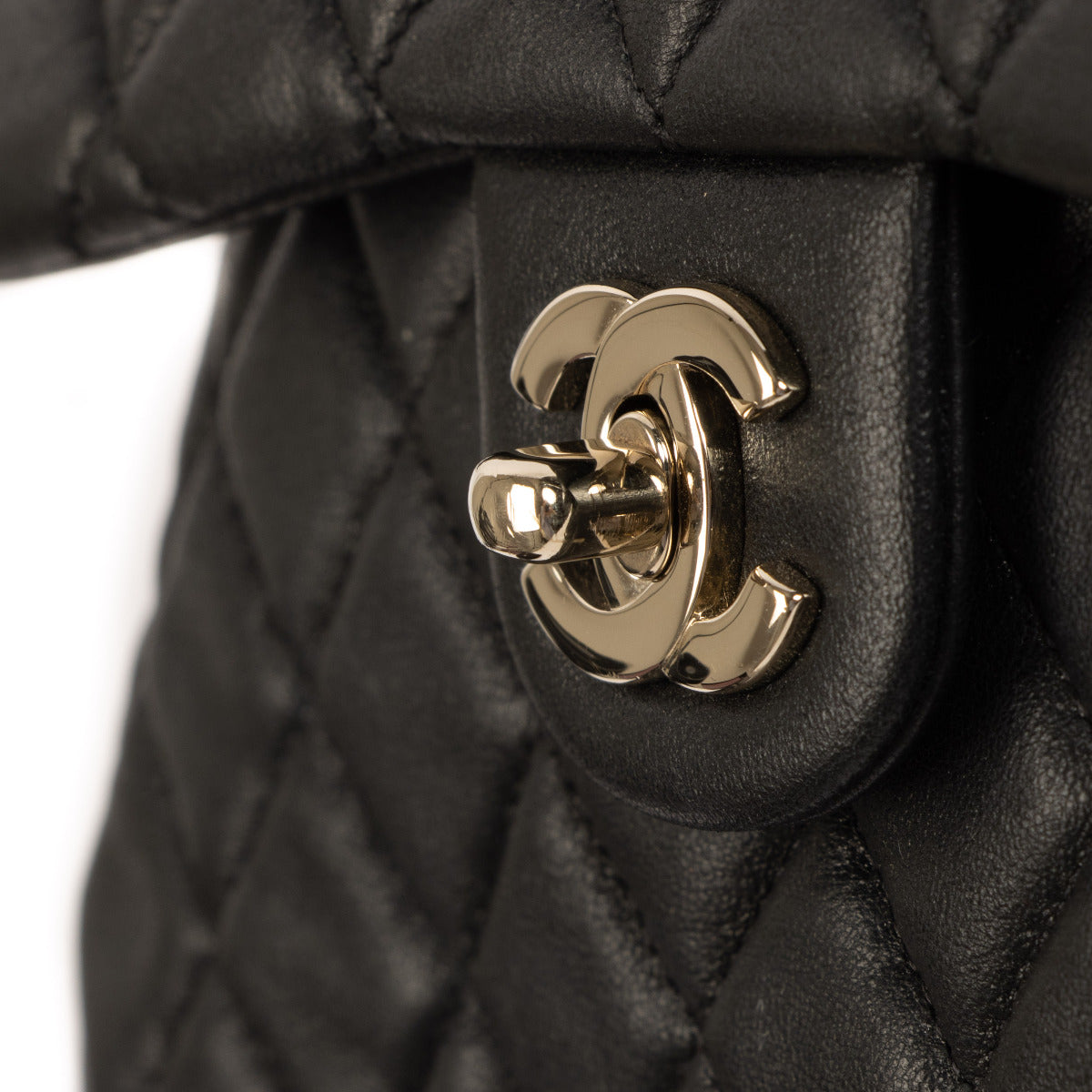 Chanel Zwarte Gewatteerde Lamsleren Seoul Rugzak