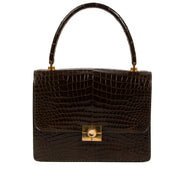 Hermès Vintage Brown Crocodile Top Handle Bag for the best price at labellov