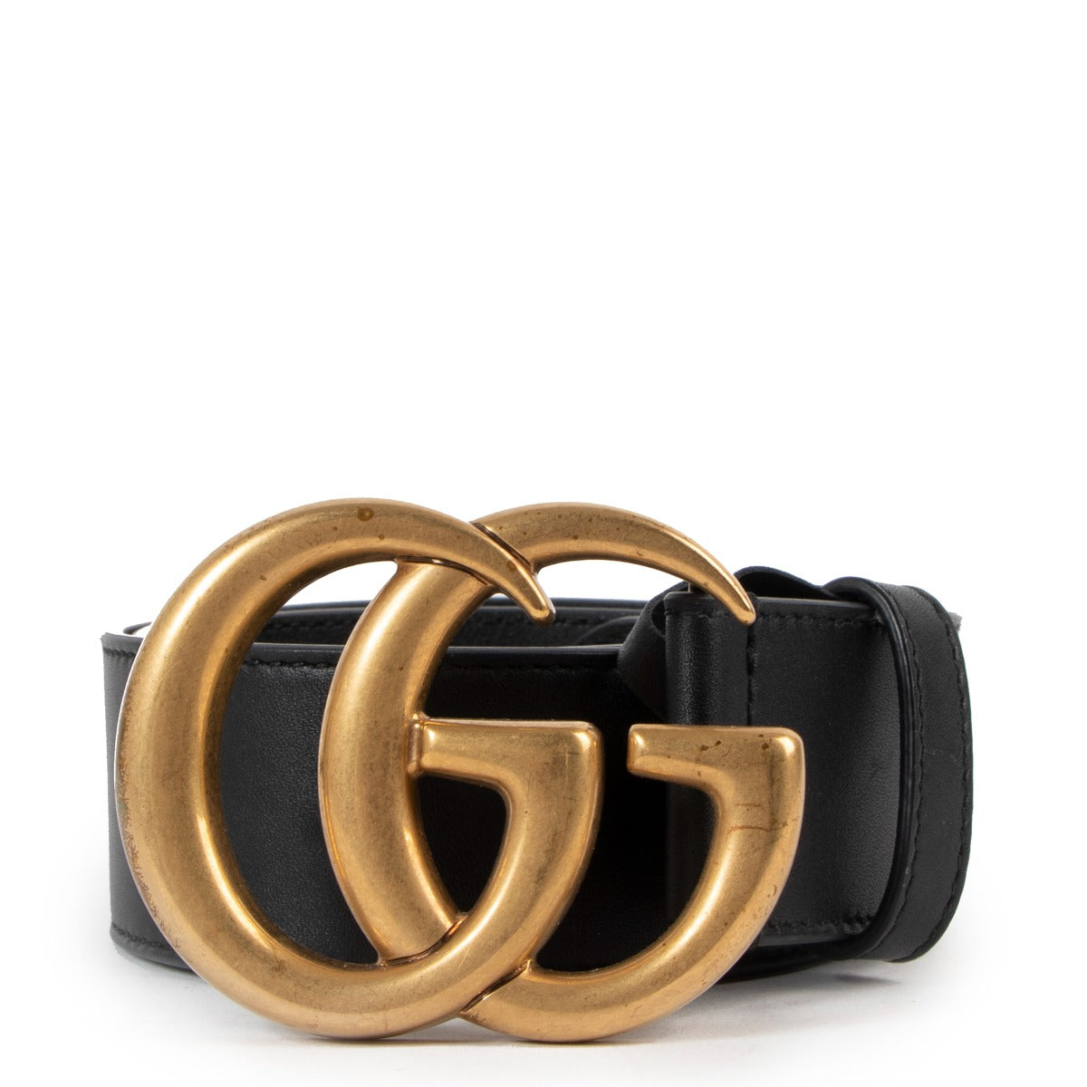 Gucci GG Marmont Black Leather Belt
