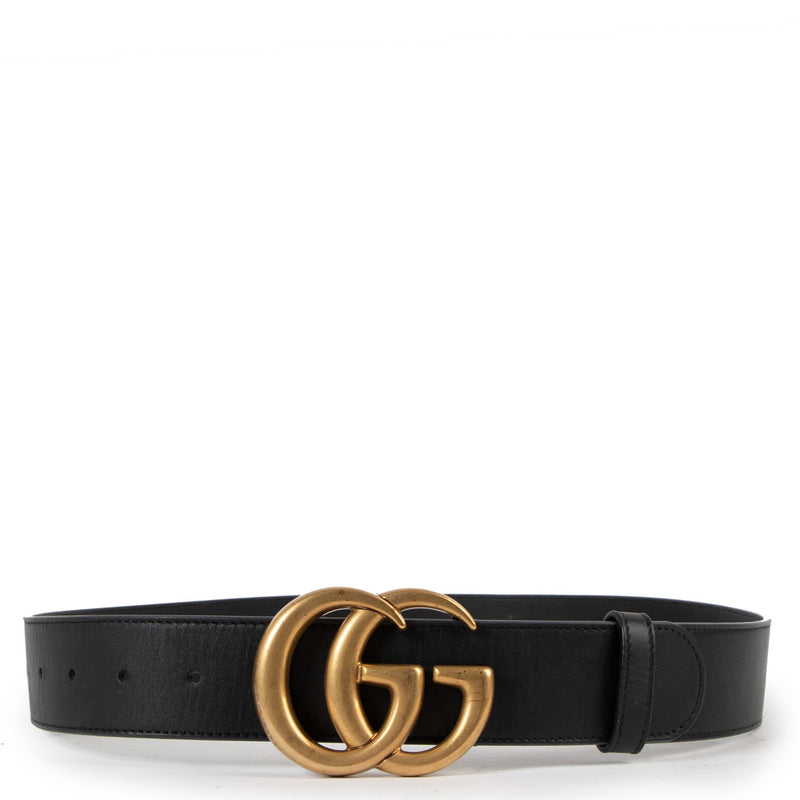 Gucci GG Marmont Black Leather Belt