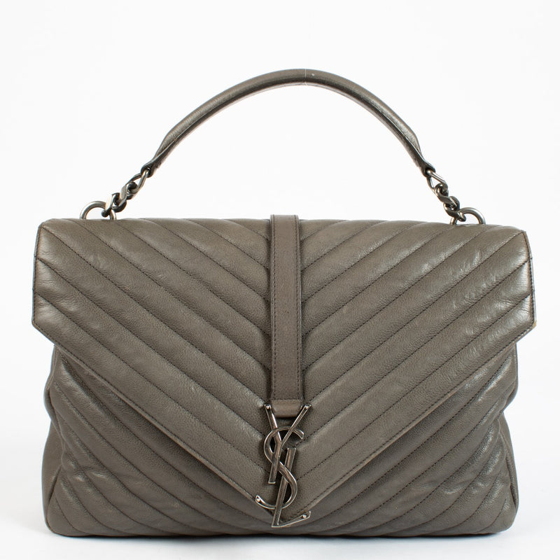 Authentic pre-loved Saint Laurent Grey Large College Bag on Labellov.com
