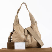 Shop the authentic Gucci Beige Leather Jackie Shoulder Bag second hand on Labellov.com