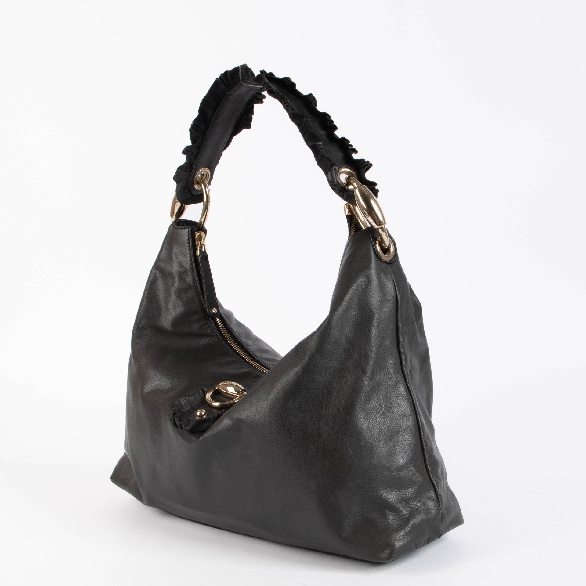 Shop the authentic Gucci Black Sabrina Hobo Shoulder Bag second hand on Labellov.com