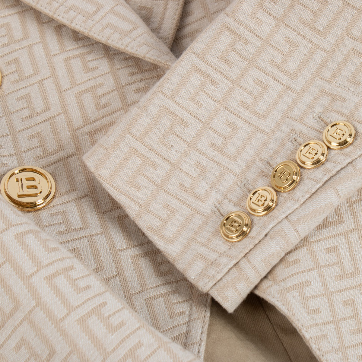 Authentic second hand Balmain Monogram 6-Button Jacket - Size 36 on Labellov.com