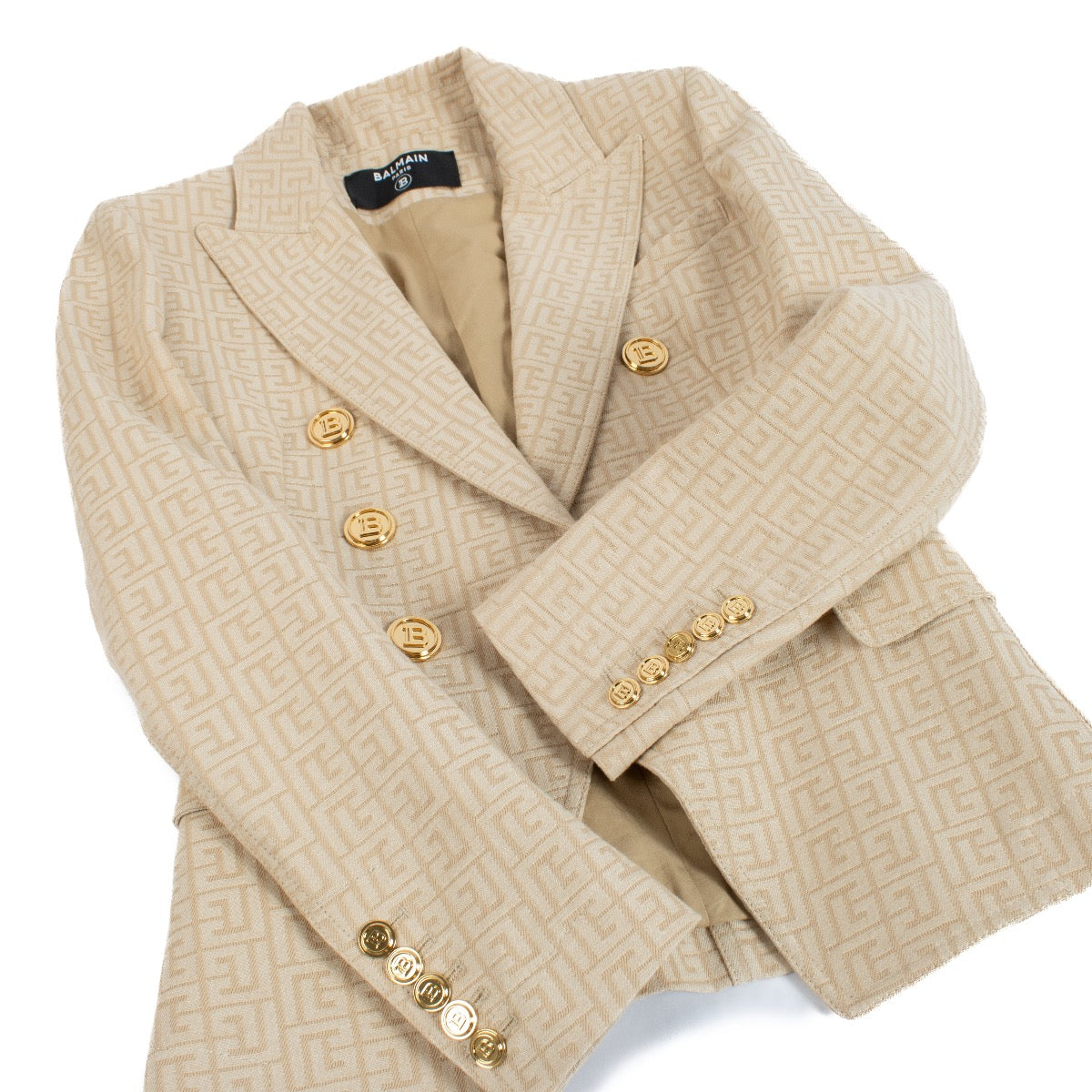 Authentic second hand Balmain Monogram 6-Button Jacket - Size 36 on Labellov.com
