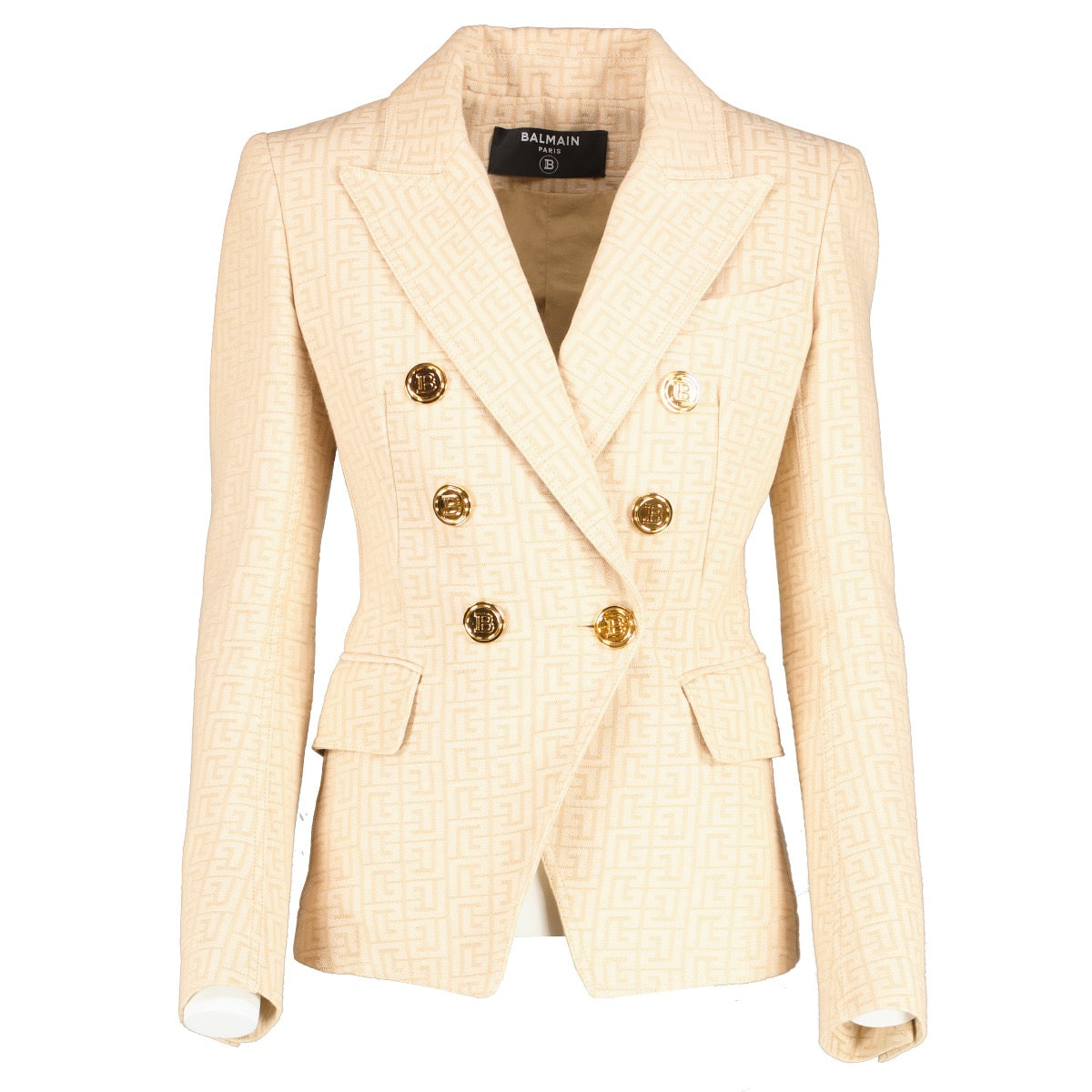 Authentic second hand Balmain Monogram 6-Button Jacket - Size 36 on Labellov.com