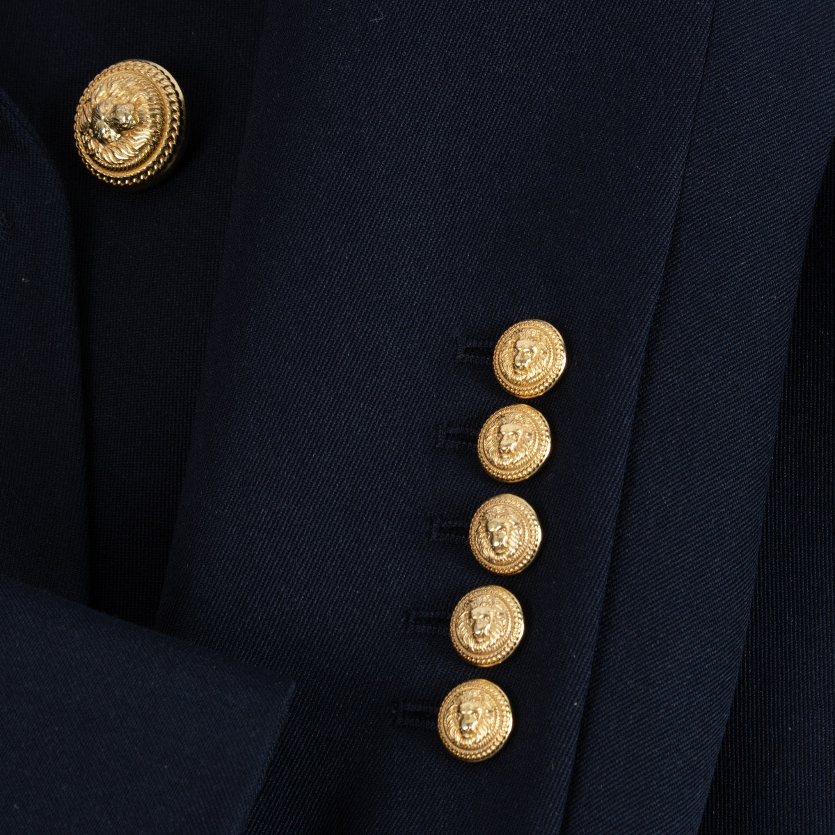 Authentic second hand Balmain Blue 6-Button Jacket - Size 36 on Labellov.com