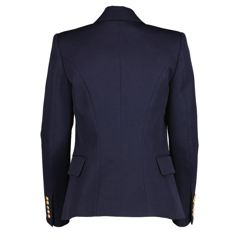 Balmain Navy Wool Fitted 6 Button Jacket - Size FR44