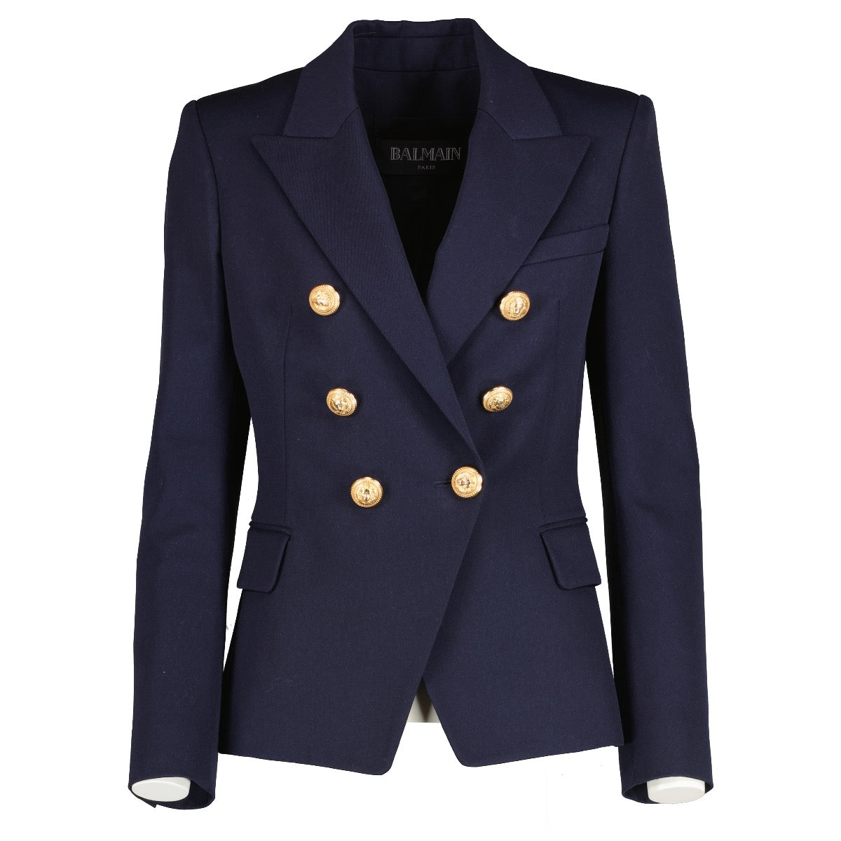 Authentic second hand Balmain Blue 6-Button Jacket - Size 36 on Labellov.com