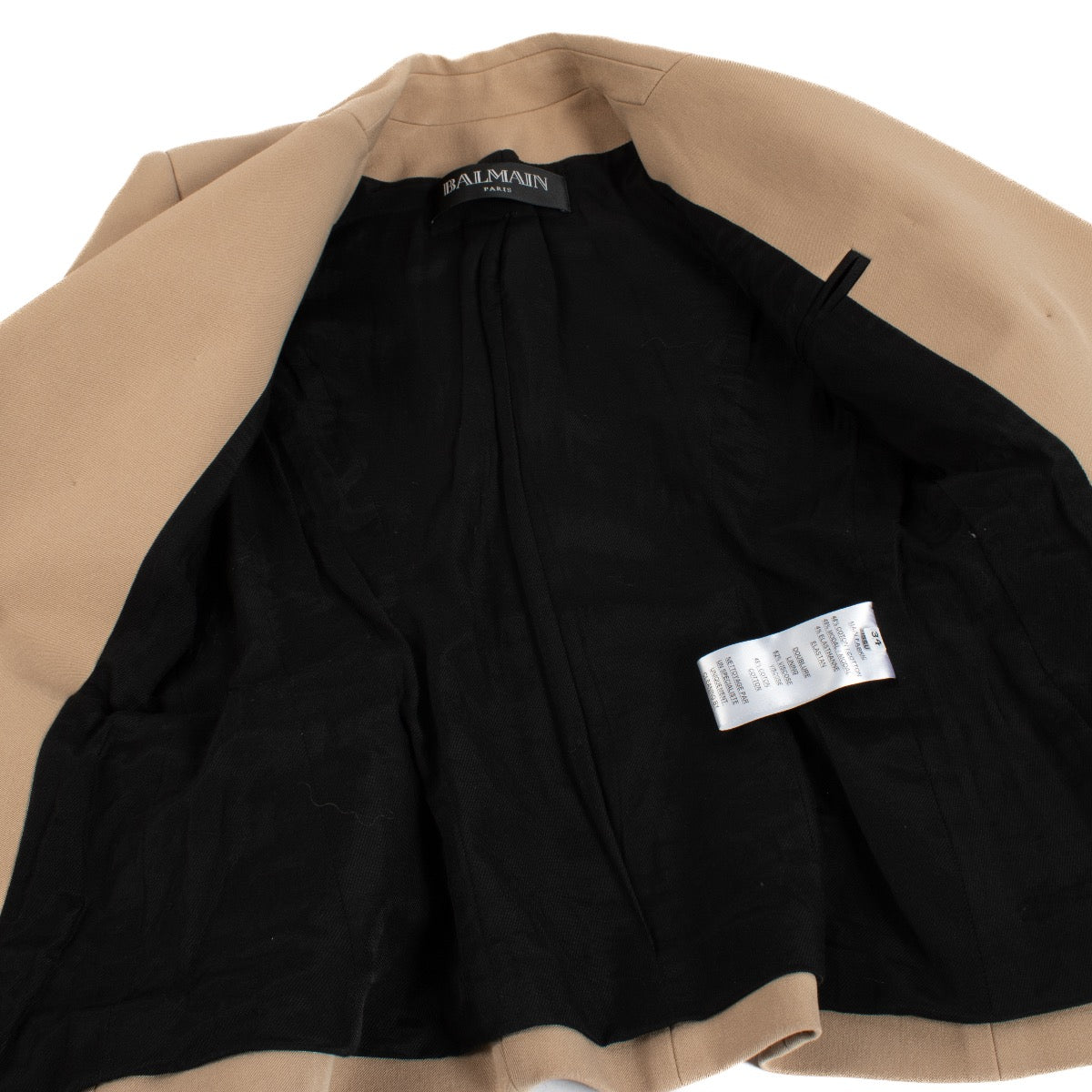 Authentic second hand Balmain Beige 6-Button Jacket - Size 34 on Labellov.com