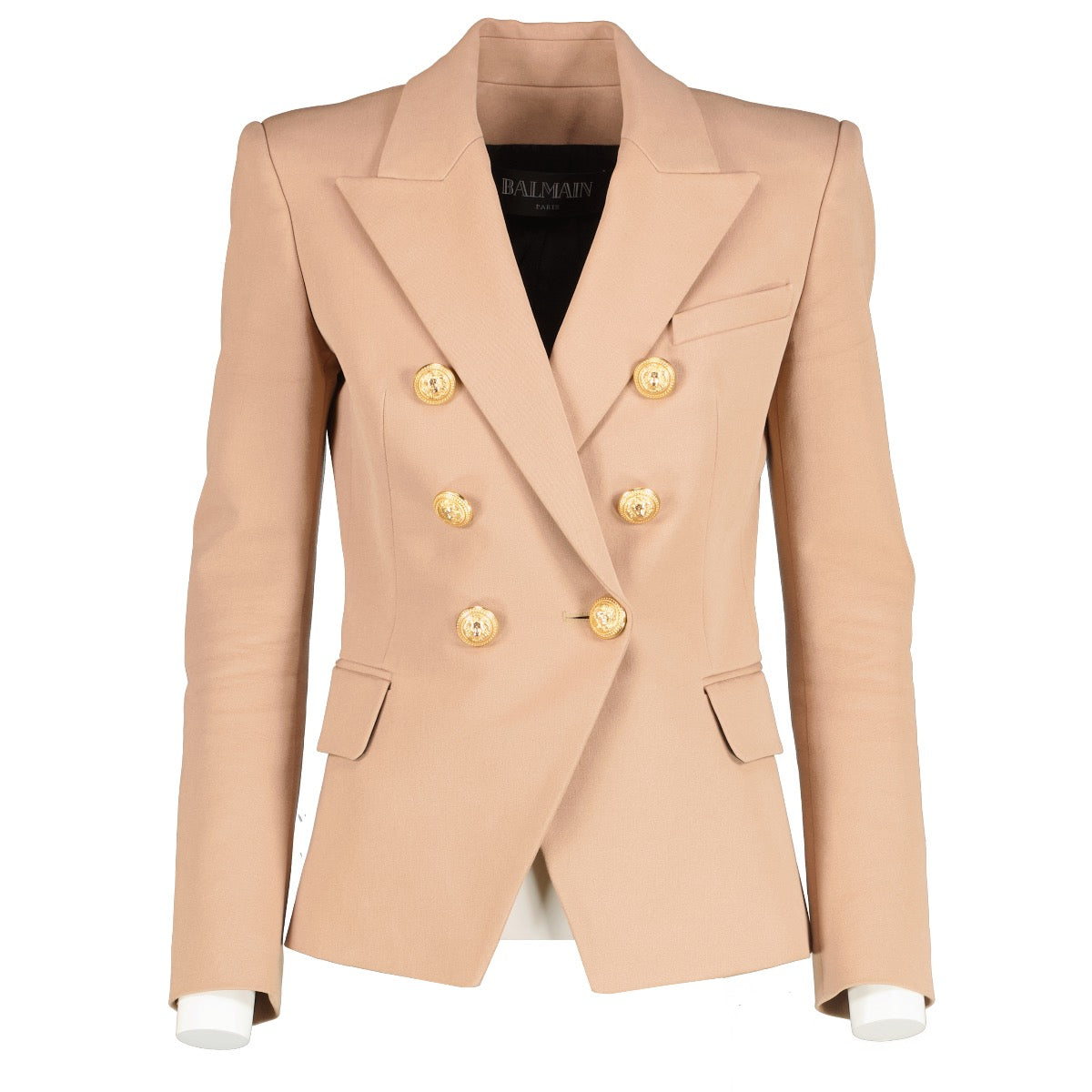 Authentic second hand Balmain Beige 6-Button Jacket - Size 34 on Labellov.com