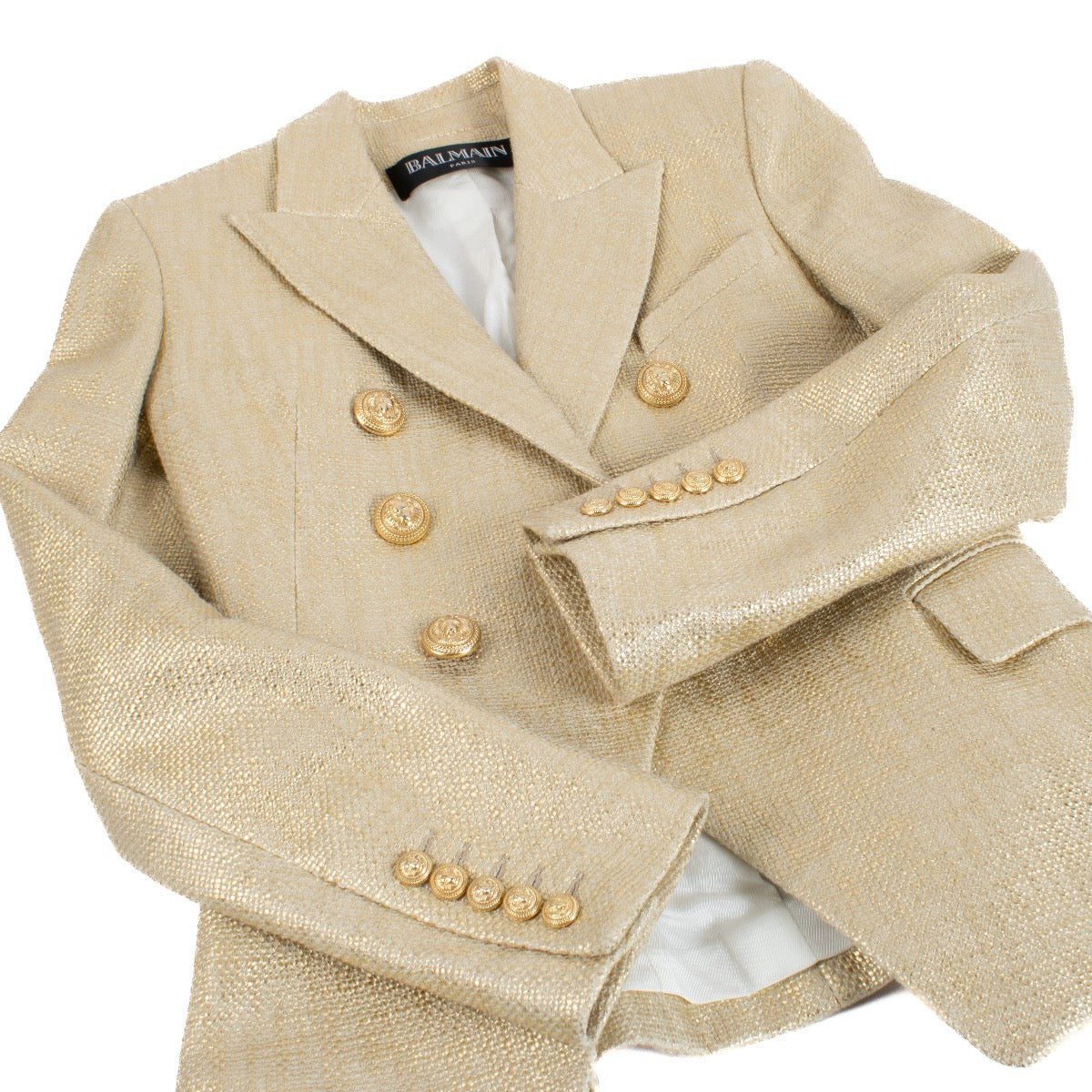 Authentic second hand Balmain Gold 6-Button Jacket on Labellov.com