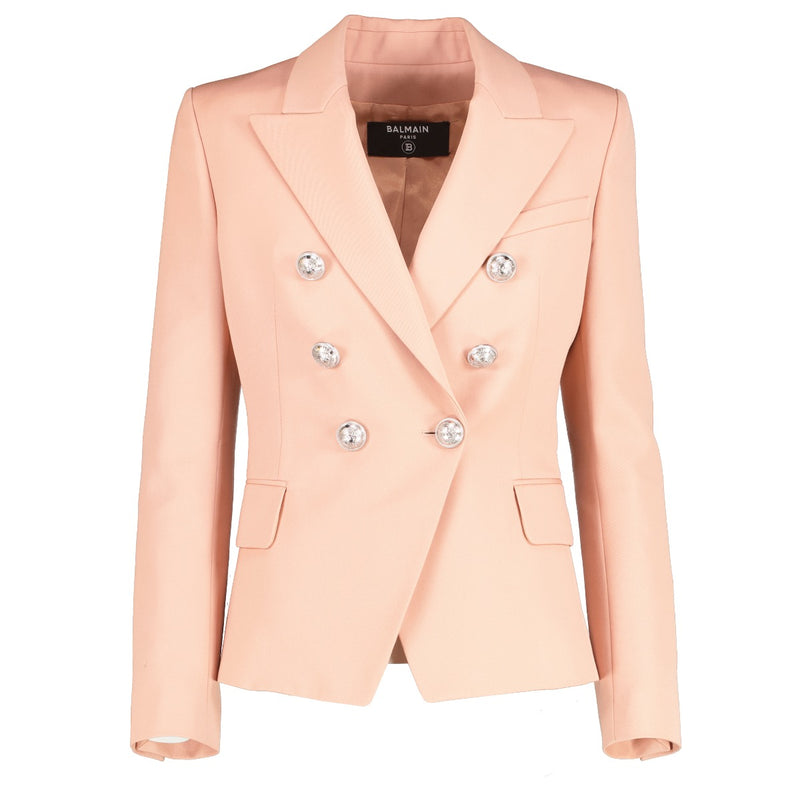 Authentic second hand Balmain pink 6-Button Jacket - Size 36 on Labellov.com