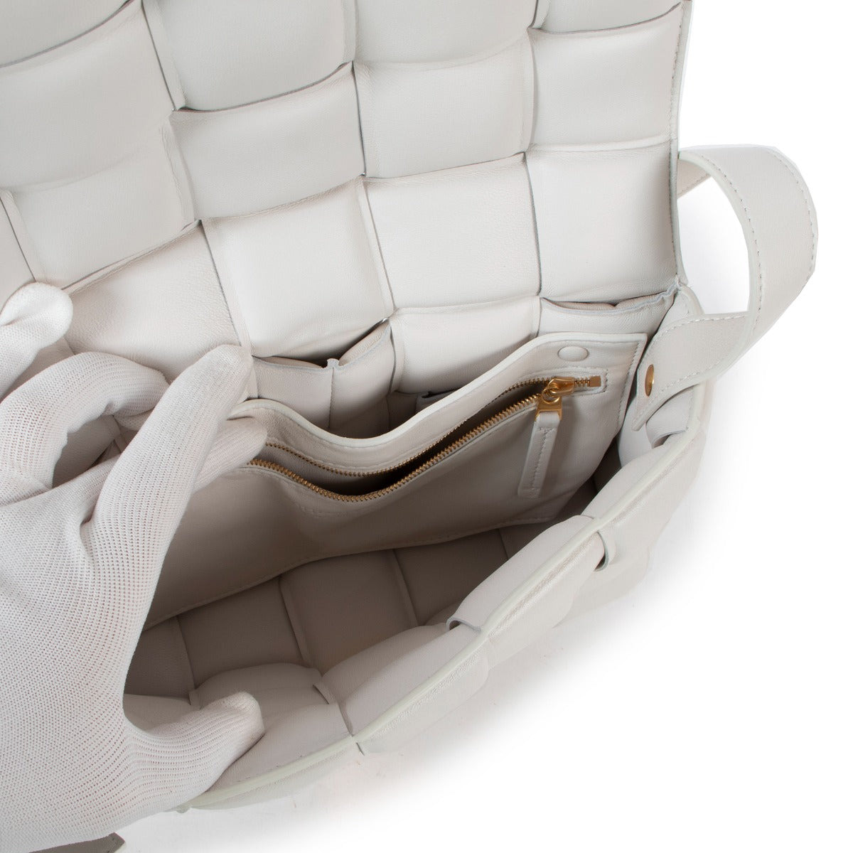 Sac Cassette matelassé blanc Bottega Veneta