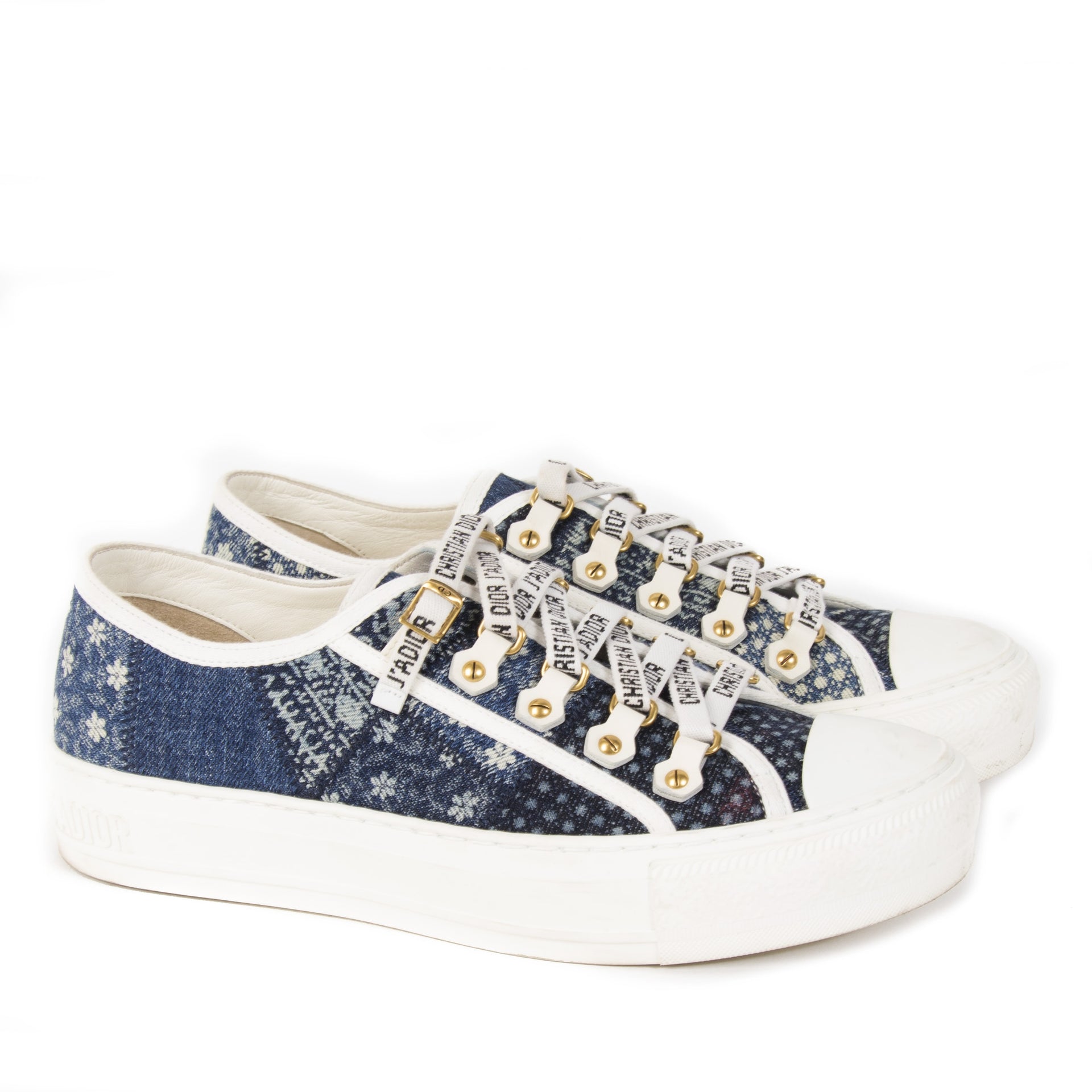 Authentic second-hand vintage Dior Walk' n' Dior Denim Sneakers buy online webshop LabelLOV