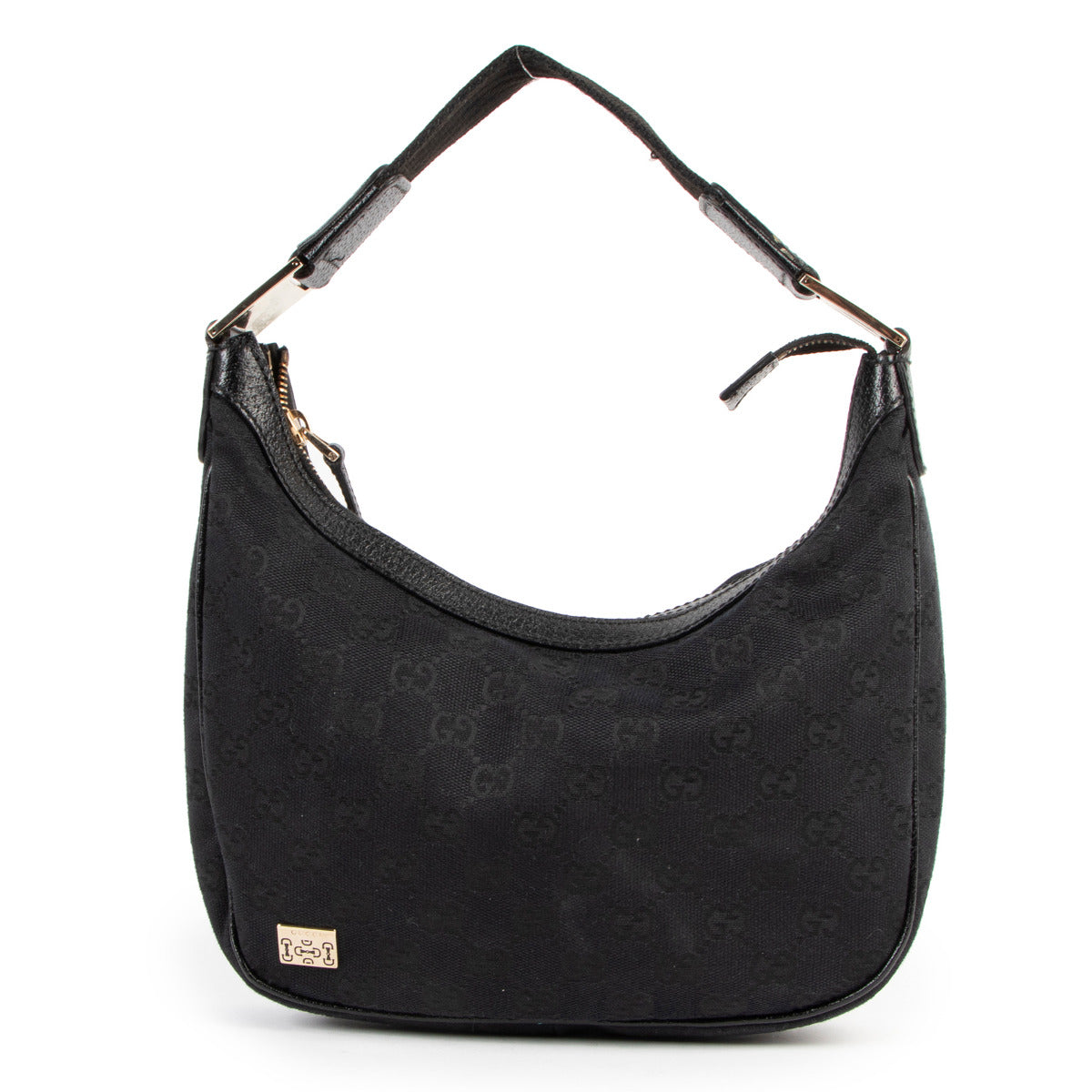 Gucci Black GG Canvas Hobo Bag