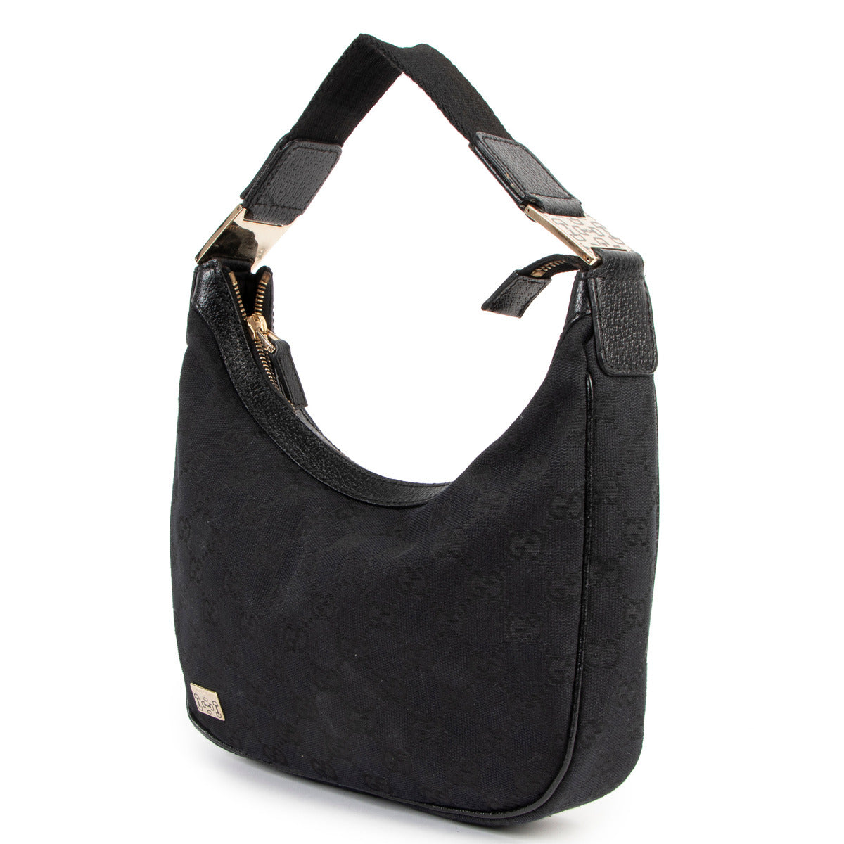 Gucci Black Fabric Baguette Shoulder Bag