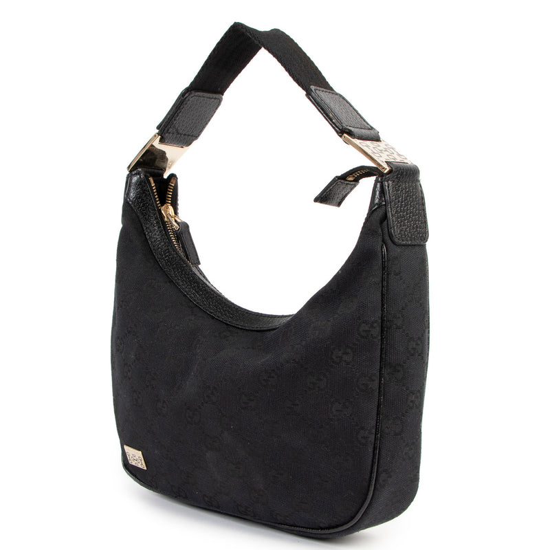 Gucci Black Fabric Baguette Shoulder Bag
