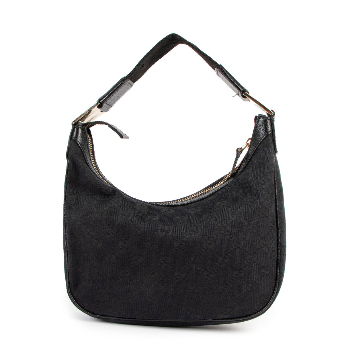 Sac porté épaule baguette en tissu noir Gucci