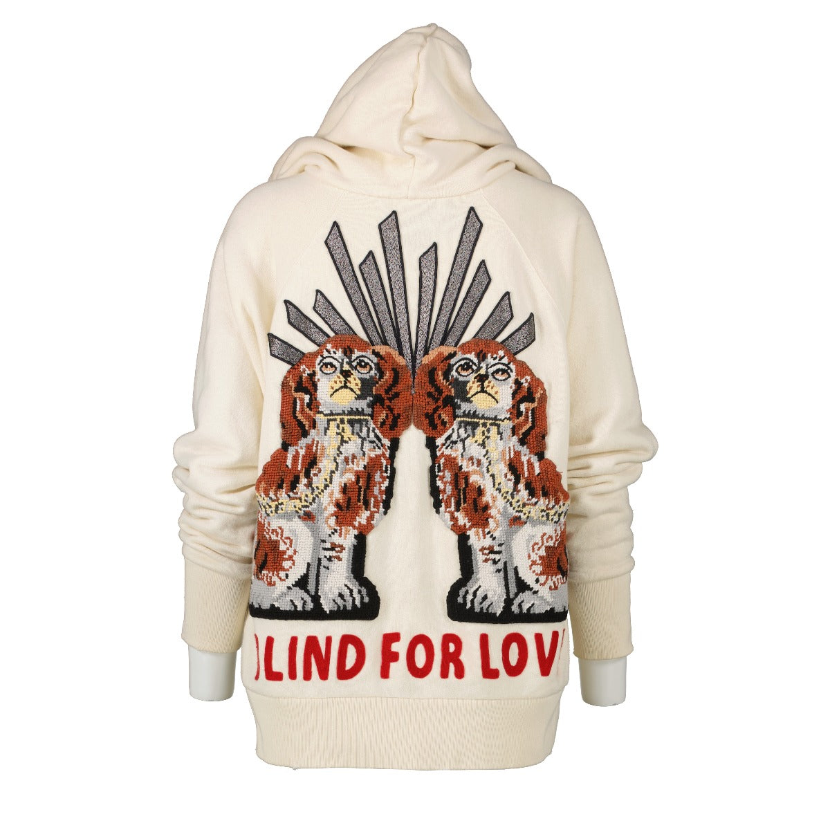 Buy an authentic second-hand Gucci Beige Cotton Blind For Love Sweater in Size XS in very good condition at Labellov in Antwerp.