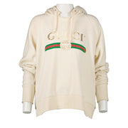 Buy an authentic second-hand Gucci Beige Cotton Blind For Love Sweater in Size XS in very good condition at Labellov in Antwerp.