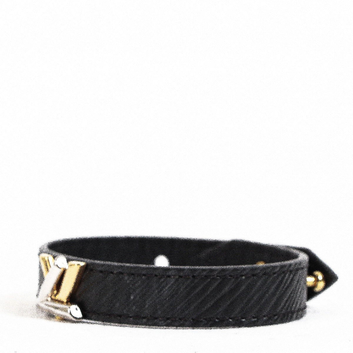 Buy an authentic second-hand Louis Vuitton Black Calf Leather Epi Twist Bracelet in very good condition at Labellov in Antwerp.