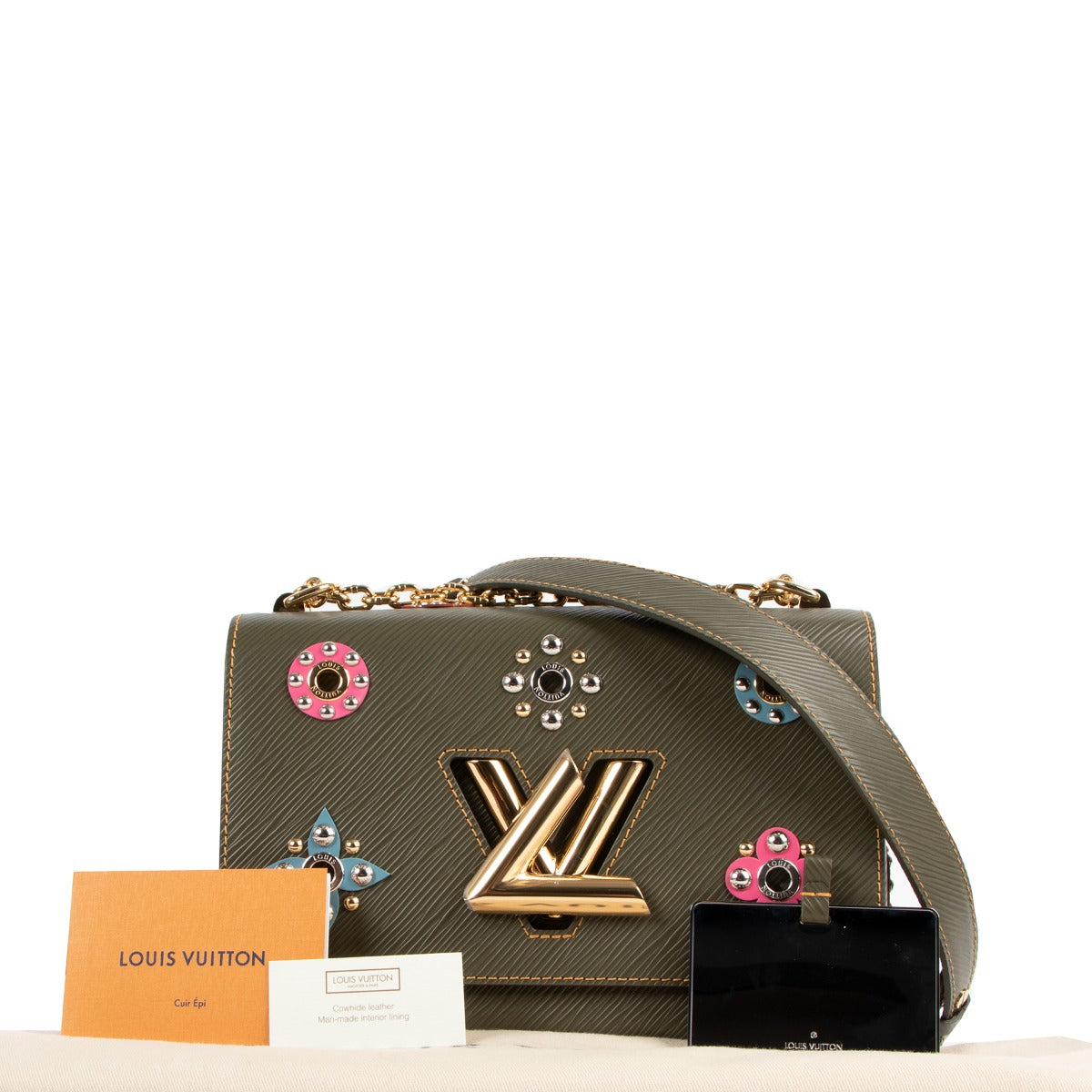 Louis Vuitton Khaki Twist MM Mechanical Flower Epi Leather