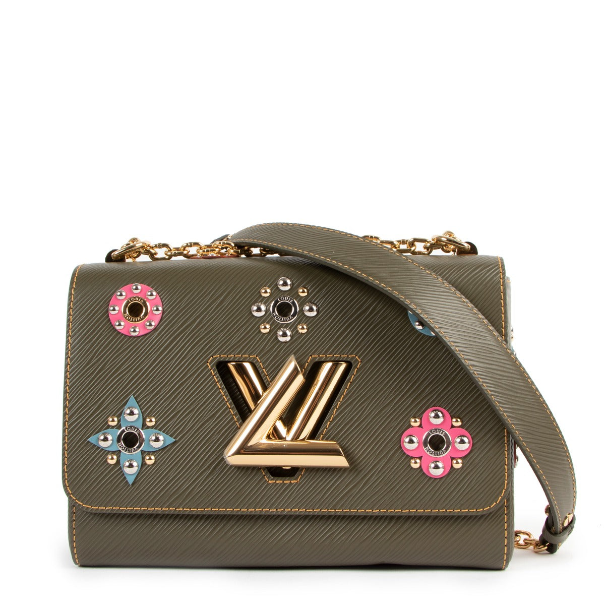 Louis Vuitton Khaki Twist MM Mechanical Flower Epi Leather