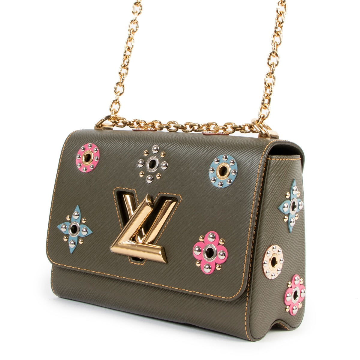 Louis Vuitton Khaki Twist MM Mechanical Flower Epi Leather