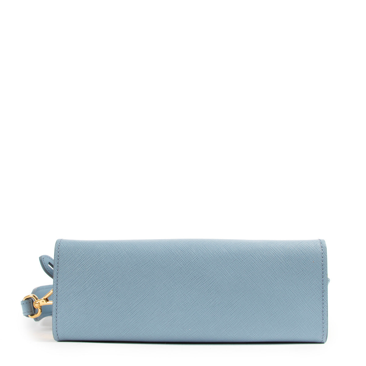 Prada Babyblauwe Saffiano Esplanade City Crossbody Tas