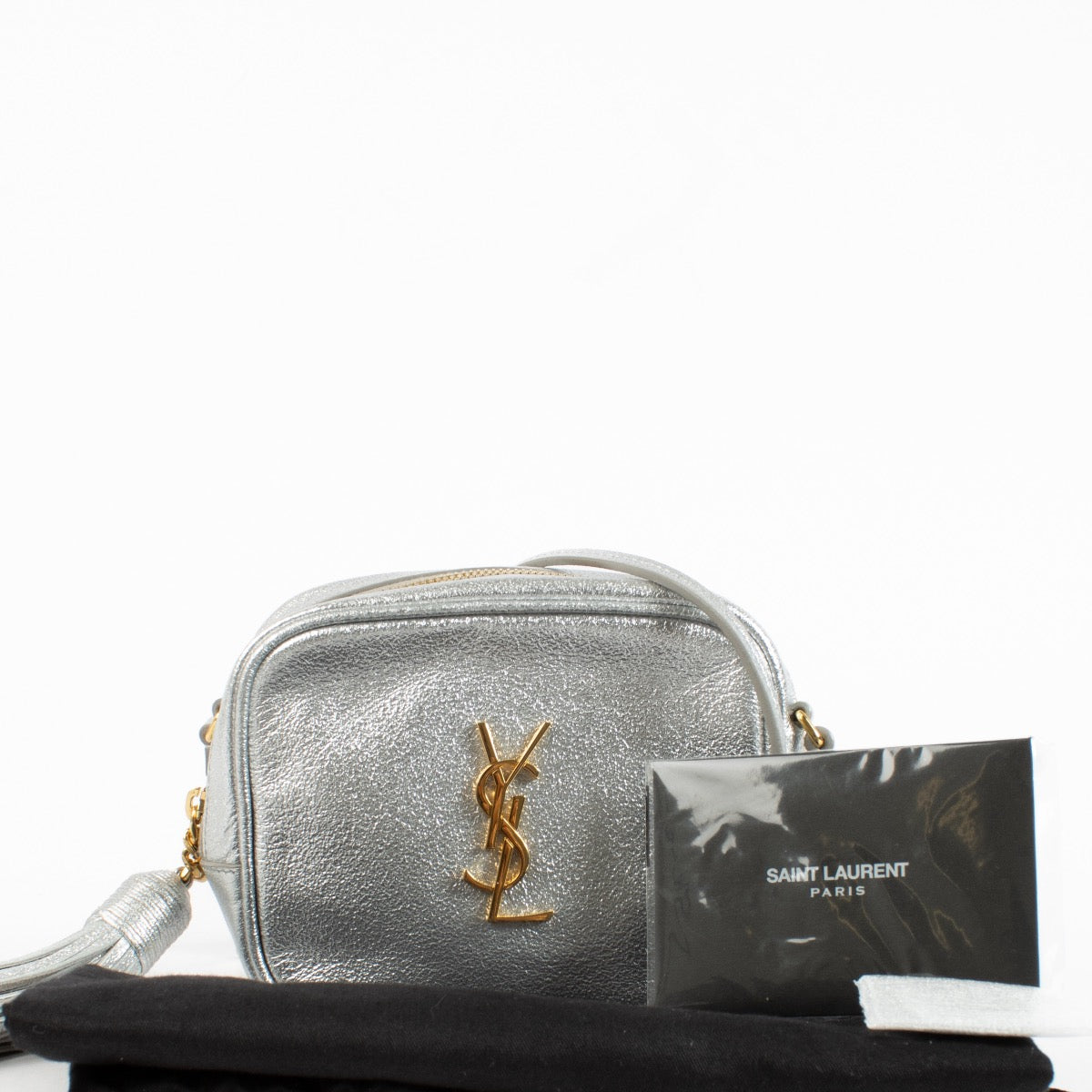 authentic preloved Saint Laurent Silver Micro Lou Camera Bag on Labellov.com