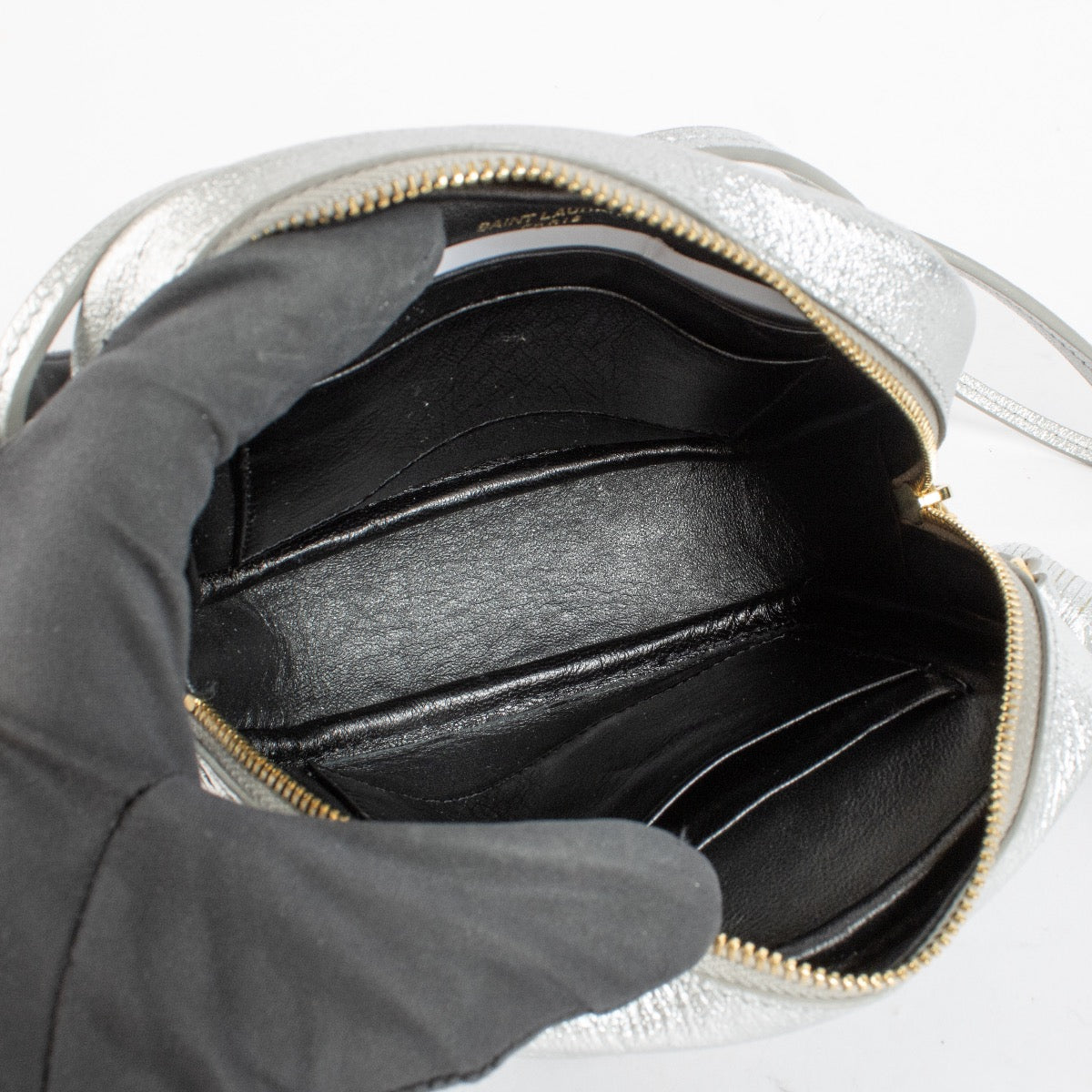 authentic preloved Saint Laurent Silver Micro Lou Camera Bag on Labellov.com