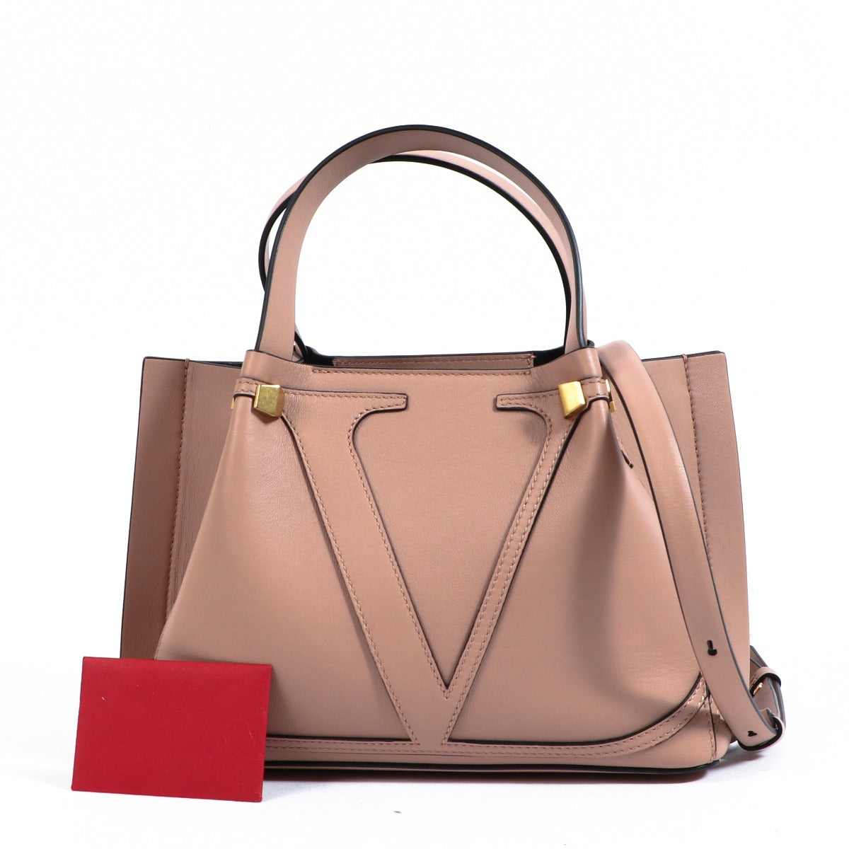 Buy an authentic second-hand Valentino Garavani Pink Rockstud Leather Shoulder Bag in very good condition at Labellov in Antwerp.