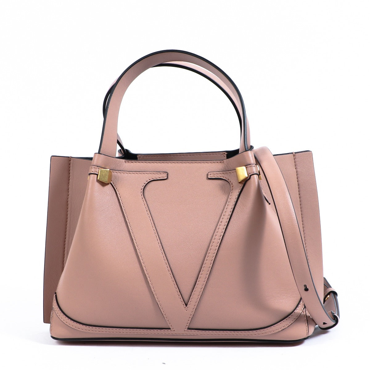 Buy an authentic second-hand Valentino Garavani Pink Rockstud Leather Shoulder Bag in very good condition at Labellov in Antwerp.