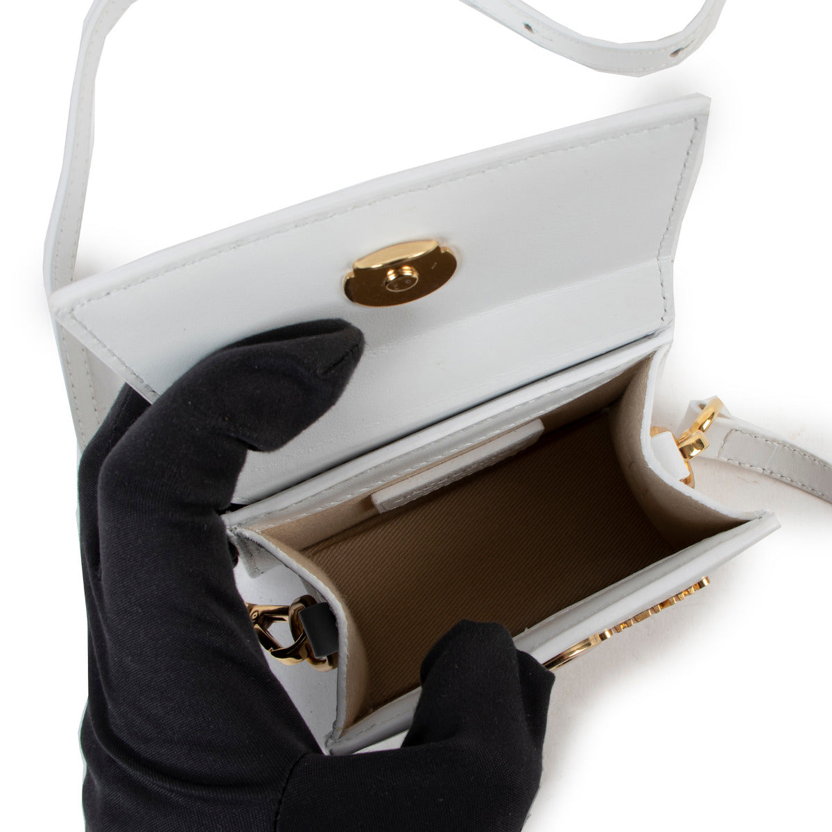 Jacquemus Witte Le Chiquito Mini Crossbody Tas