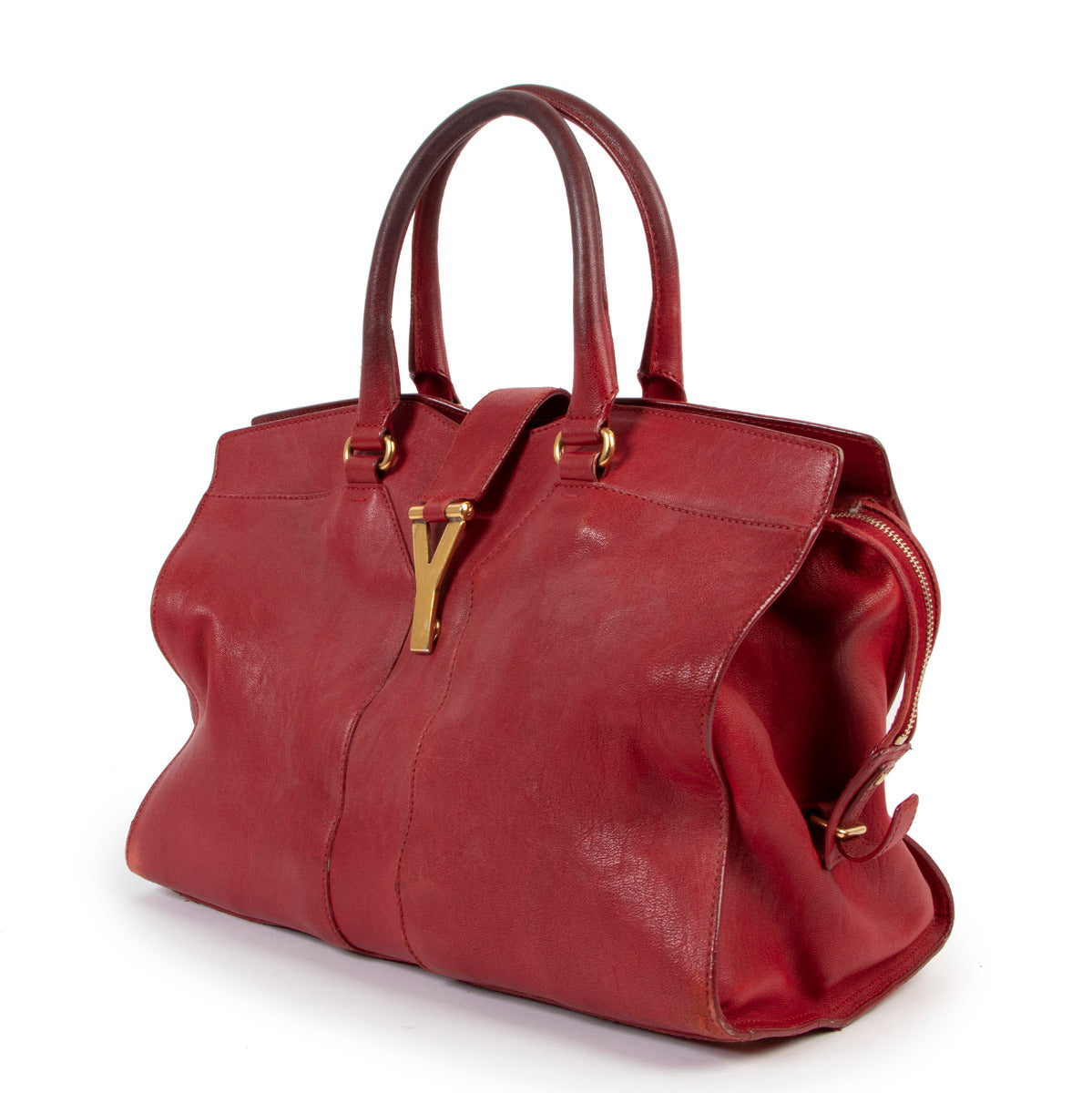 Yves Saint Laurent Cabas ChYc Red Leather Handbag aan de beste prijs bij Labellov tweedehands luxe in Antwerpen
