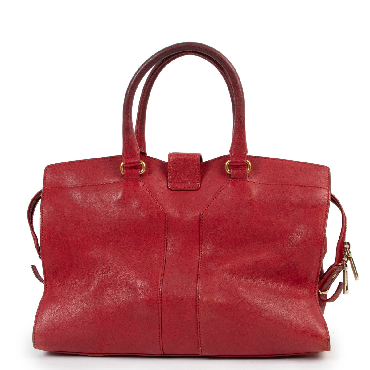 Yves Saint Laurent Cabas ChYc Red Leather Handbag