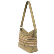 Authentieke Tweedehands Delvaux Multicolor Toile de Cuir Shoulder Bag juiste prijs veilig online shoppen luxe merken webshop winkelen Antwerpen België mode fashion