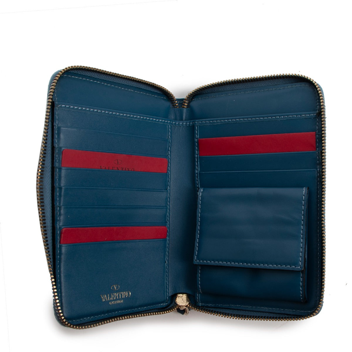 Valentino Garavani Blauwe Rockstud Portemonnee