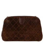 Authentieke Tweedehands Chanel Brown Suede Crossbody Bag juiste prijs veilig online shoppen luxe merken webshop winkelen Antwerpen België mode fashion