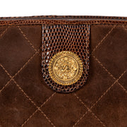 Authentieke Tweedehands Chanel Brown Suede Crossbody Bag juiste prijs veilig online shoppen luxe merken webshop winkelen Antwerpen België mode fashion